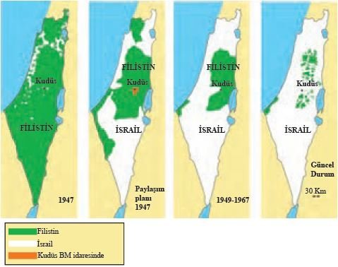 1947’den günümüze Filistin toprakları