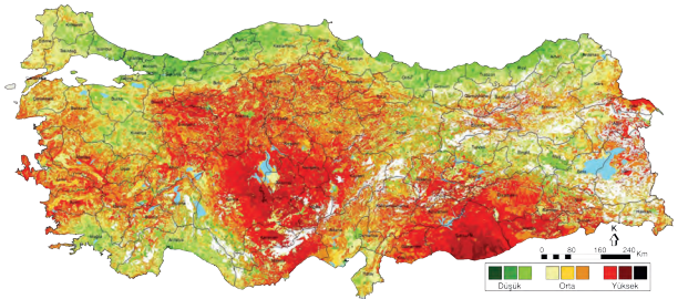 Türkiye çölleşme risk haritası (2015)