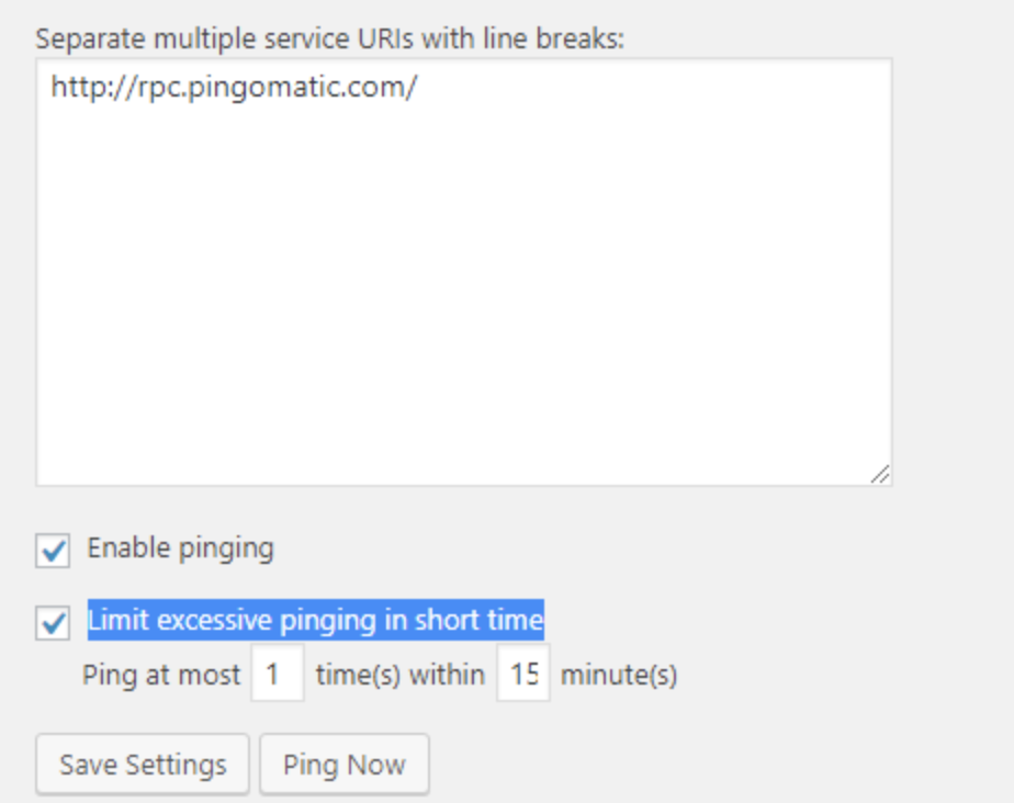 WordPress Ping Optimizer