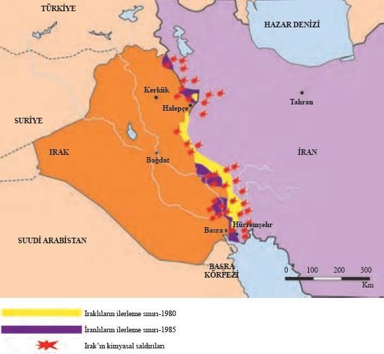 1980-1988 İran-Irak savaşı haritası